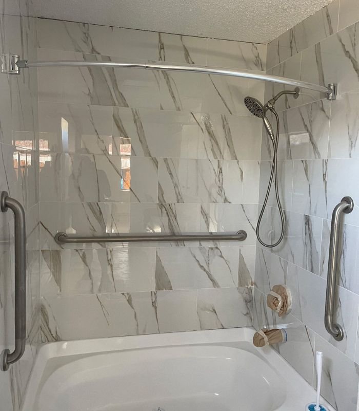 Modern tile tub surround
